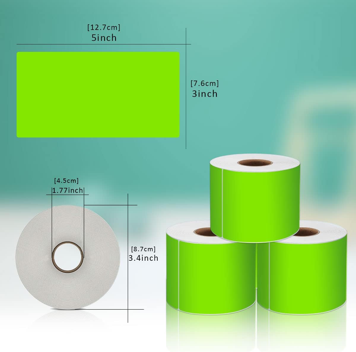 PARLAIM 3 X 5 Inch Rectangle Adhesive Color Coding Stickers,Square Colorful Inventory Stickers -250 Per Dispenser Box