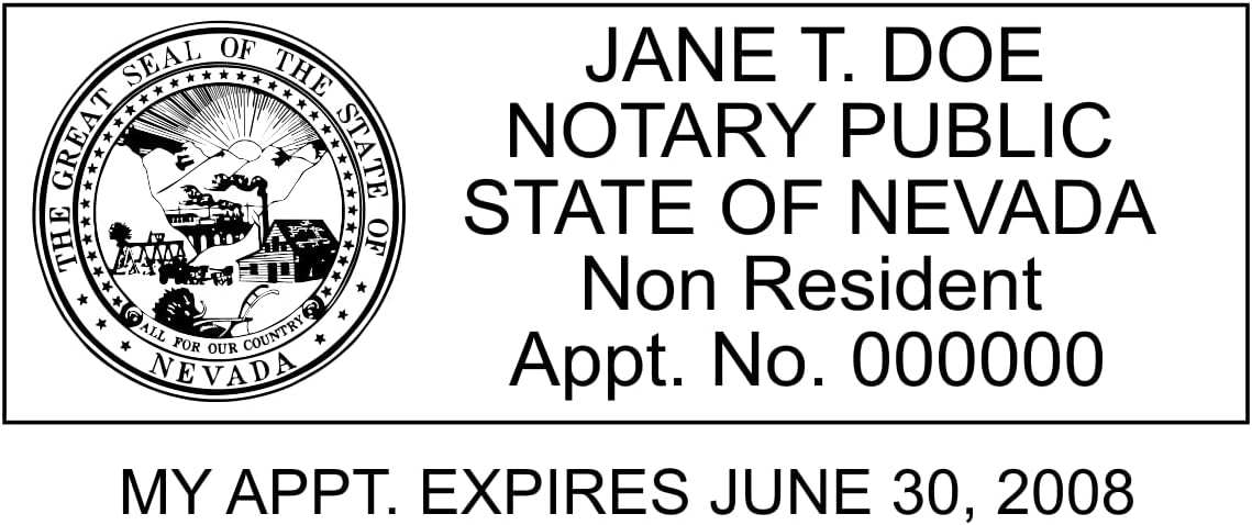Trodat 4913 Self Ink Notary Stamp - Rectangular, 7/8" x 2-3/8", Plastic, Black