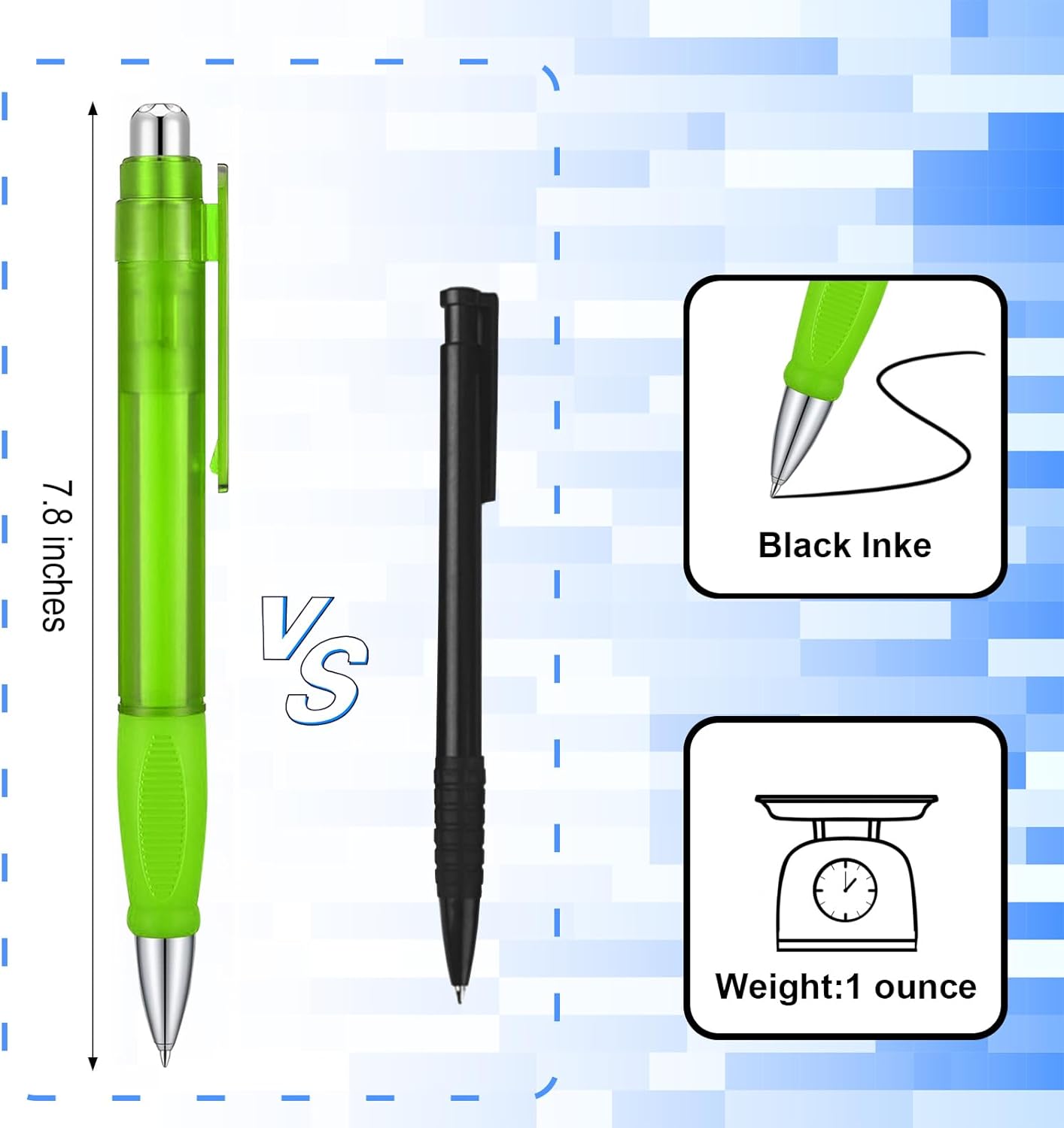 Big Fat Pens - Enhanced Writing Stability for Arthritis and Elderly Easy Thick Grip 3pcs Green