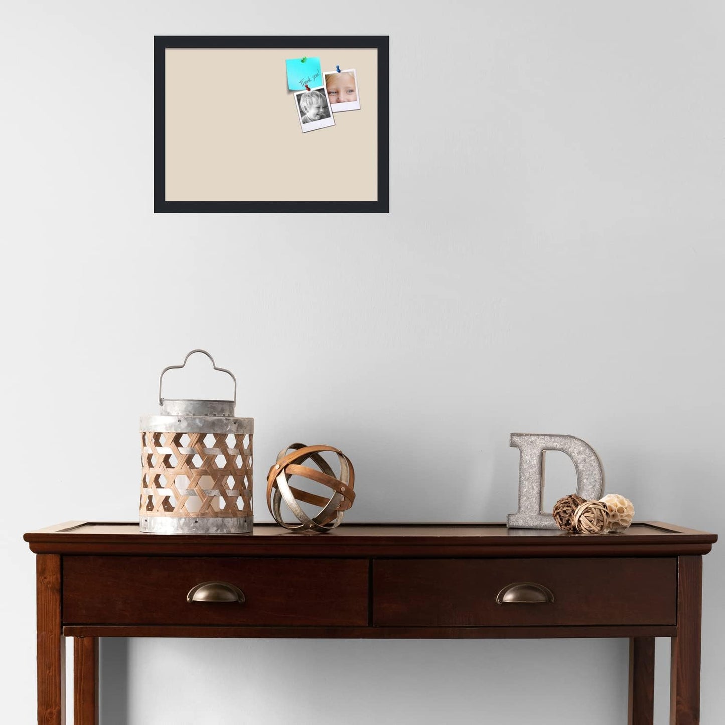 PinPix 18x13 Inch Cork Bulletin Board. This Decorative Framed Pin Board Comes with Desert Pastel Design and a Satin Black Frame. Ideal for Home Office Decor or Message Board (PinPix-1815)