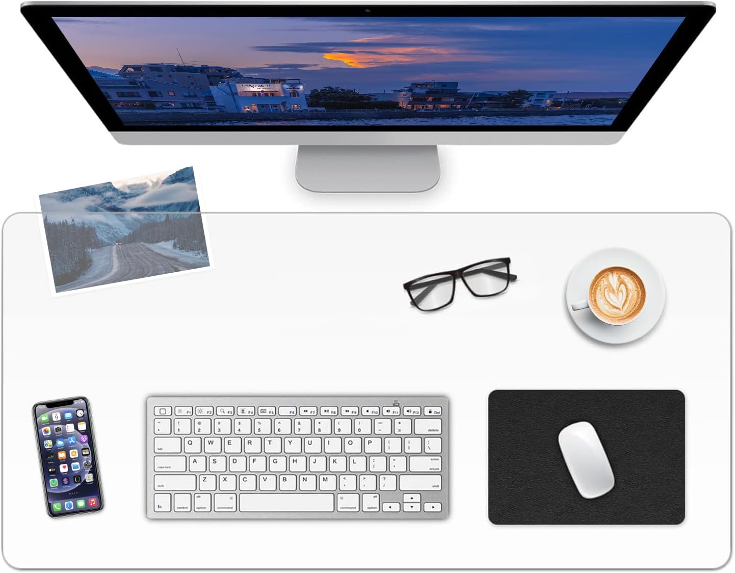 Clear Desk Mat, Non-Slip PVC Desk Protector Mat with Round Edge, Heat Resistant & Waterproof Clear Desk Writing Mat for Home and Office (39.4''*19.7'')