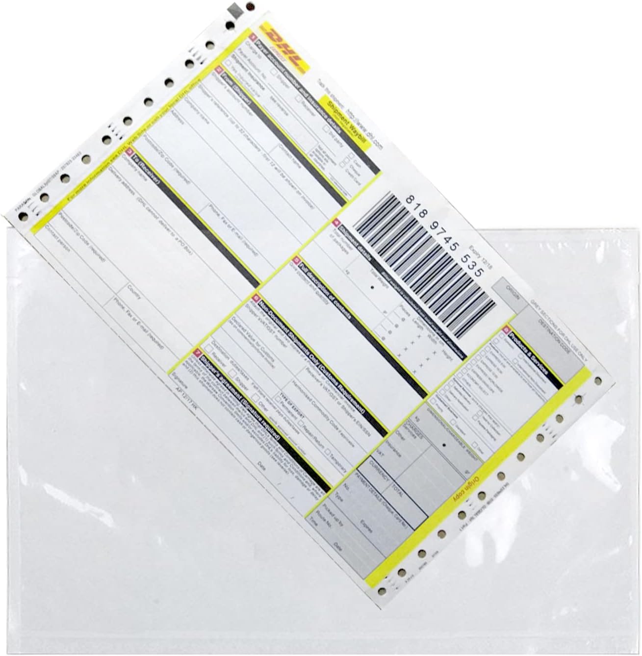 RyhamPaper Packing List Envelopes, Clear 7.5" x 5.5" Self Adhesive Shipping Labels Envelope Pouches (200 PCS)