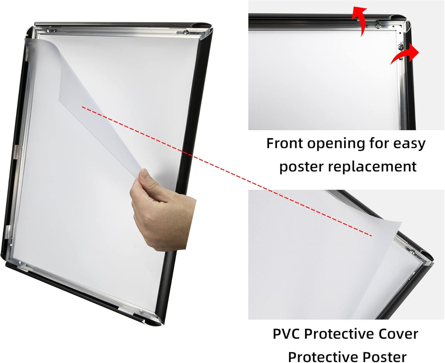 6Packs Pedestal Poster Sign Stand, Adjustable Aluminum Snap Open Frame Sign Holder Poster Stand 11x17 Inch for Vertical/Horizontal Display, Black