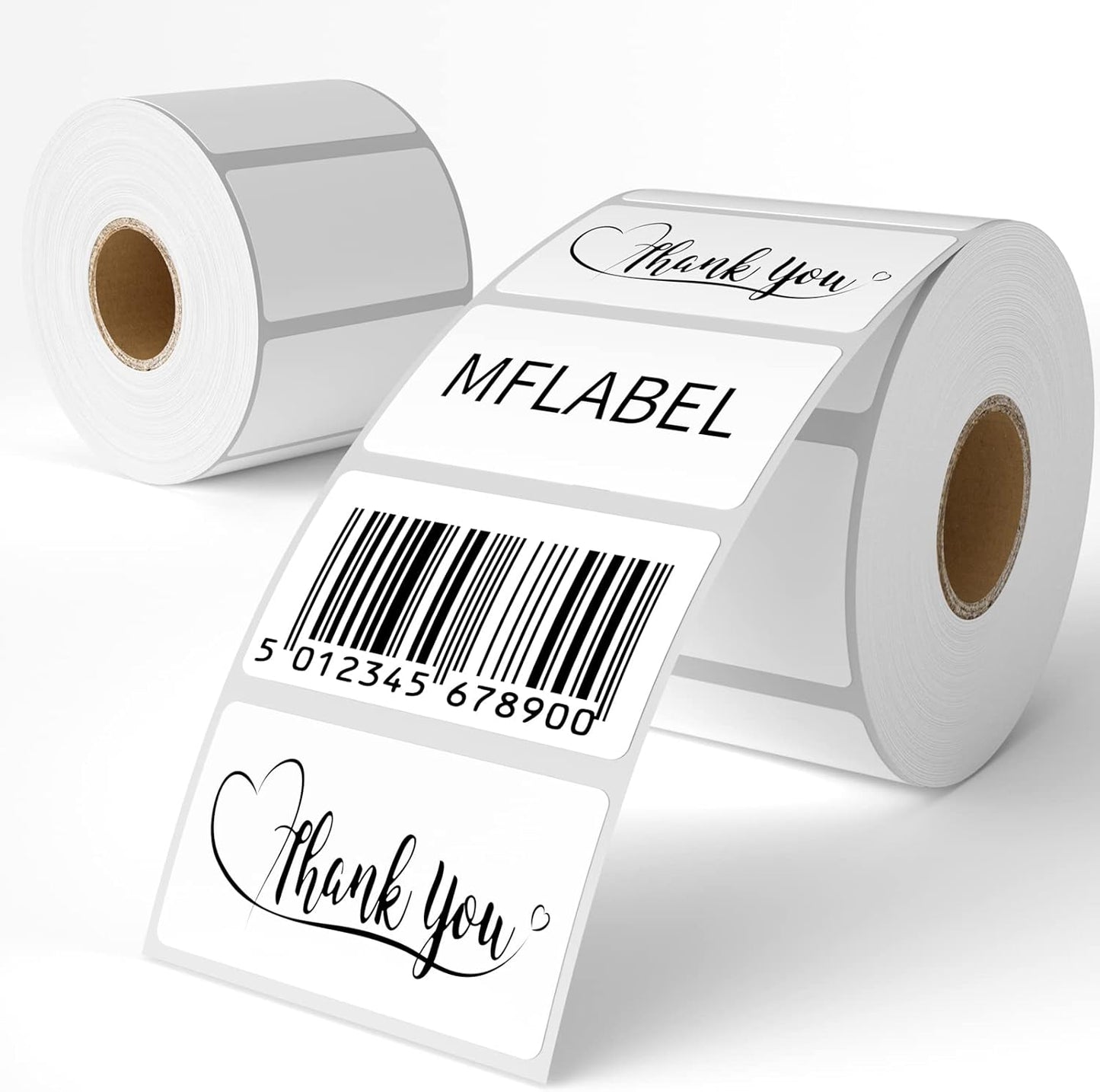 MFLABEL 2-1/4 x 1-1/4 Inch Direct Thermal Perforated Shipping Label, 2.25x1.25 inch Direct Thermal Labels for Barcodes Address，Perforated Shipping Labels (4 Rolls, 1000/Roll)