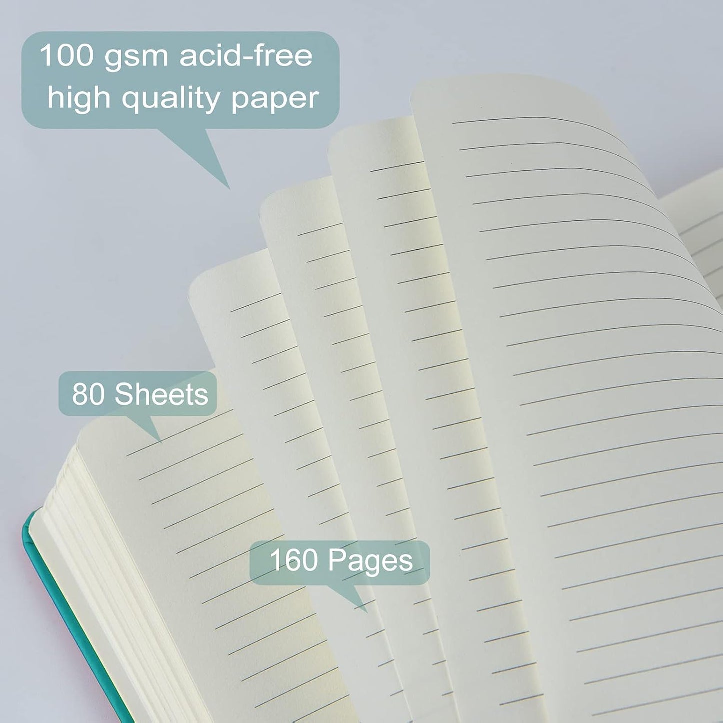 Coopay 24 Pack A5 Journal Notebooks Bulk, 160 Pages, 100GSM Thick Paper, 8.3 x 5.5 inch Hardcover Lined Leather Journals for Writing Office School Business,Bulk Notebook for Work Men Women (Green)