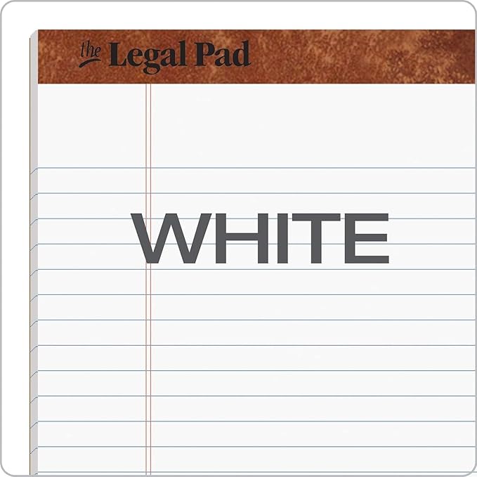 Tops 8.5x11 Legal Pads,3 Pack, The Legal Pad Brand, Wide Ruled, White Paper, 50 Sheets per Writing Pad, Made in the USA