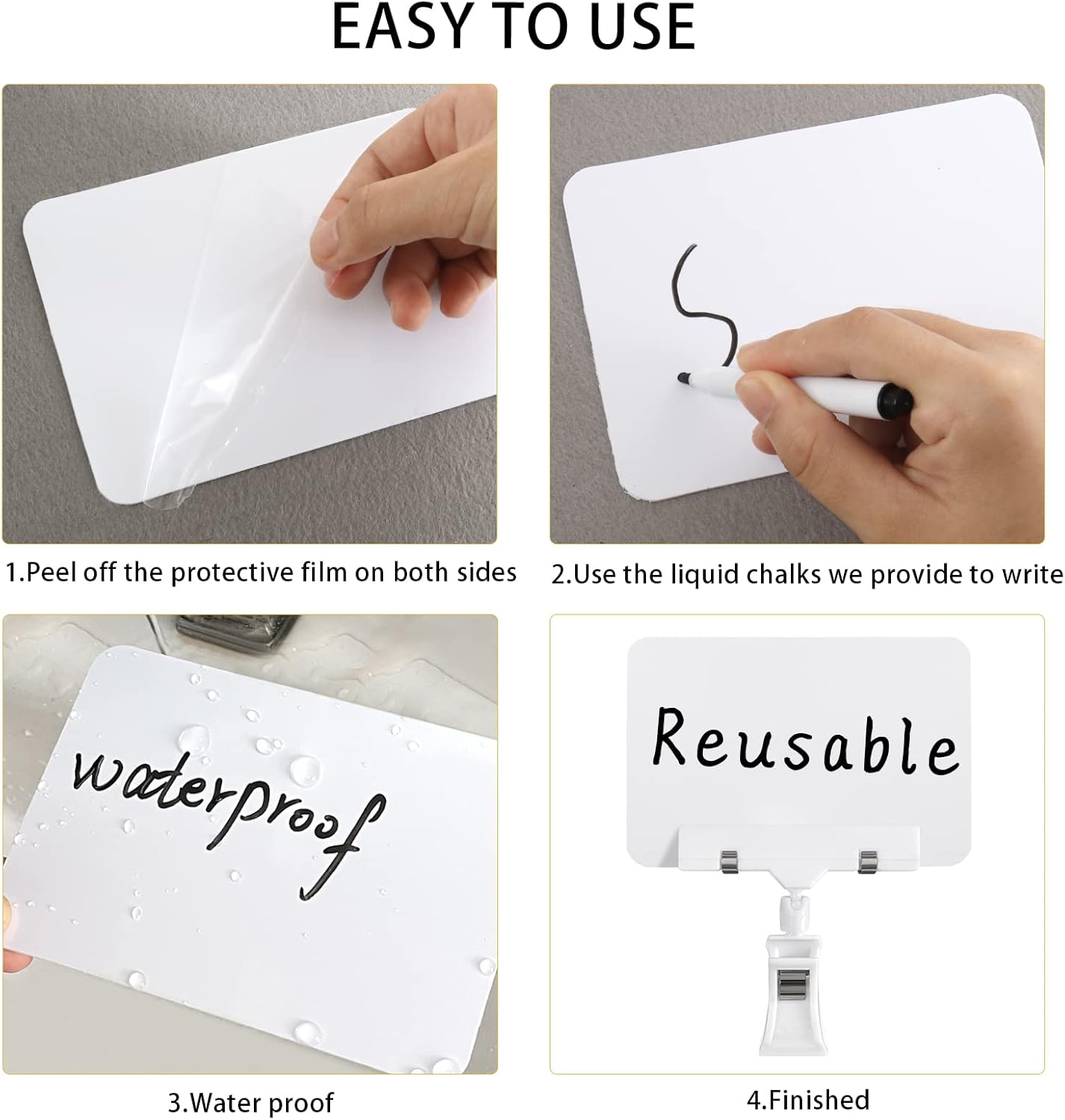 8 Pack Rotating Clip Swivel Sign Holder, Double Head Display Clips with Chalkboard Signs