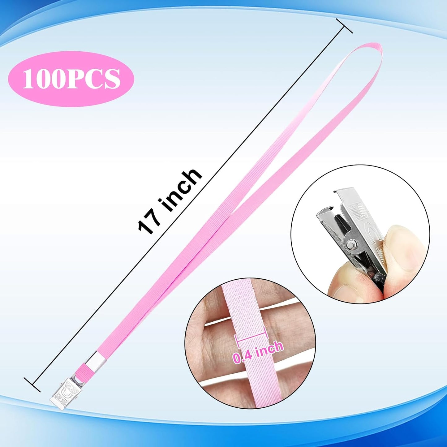 Lanyards for Id Badges,100 Packs Lanyard Bulk with Flat Badge for Name Tag Lanyard ID Holder