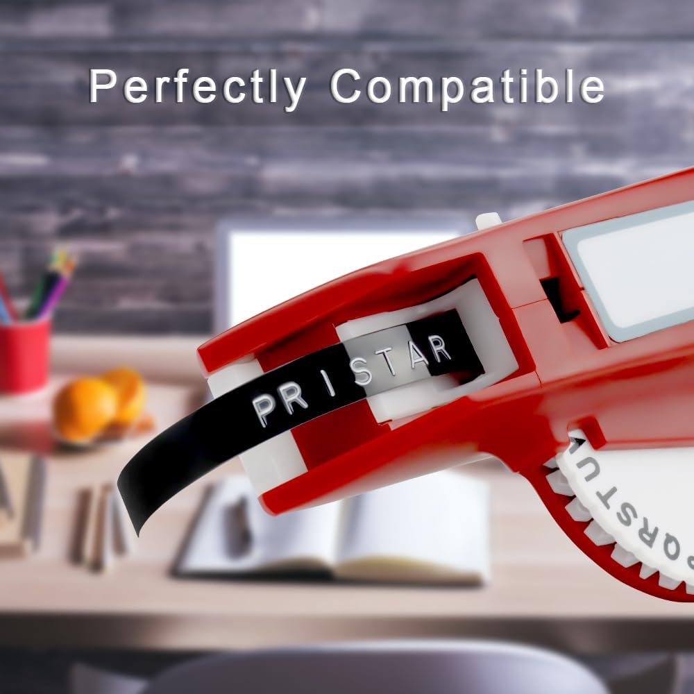 Pristar Compatible for DYMO Embossing 3D Plastic Label Tapes 9mm, Work with DYMO Junior Home Embossing Label Maker, Organizer Xpress Pro, Neon Pink/Orange/Green/Gold/Silver, 3/8" x 9.8', 10-Pack