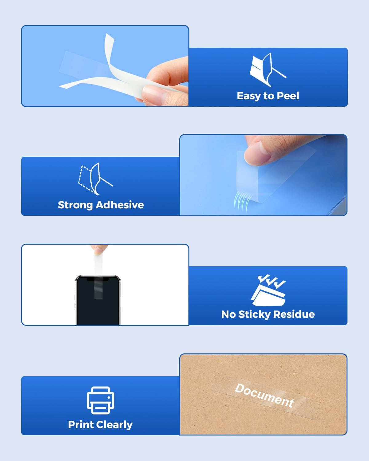 Tze135 12mm 0.47" White on Clear Tape Compatible for Brother Clear Label Tape 12mm Tze-135 Tz-135 P Touch Tz Tze 12mm 1/2" for PTD210 PT-D220 PTD400 PTD600 PT-D610BT Label Maker, 4-Pack