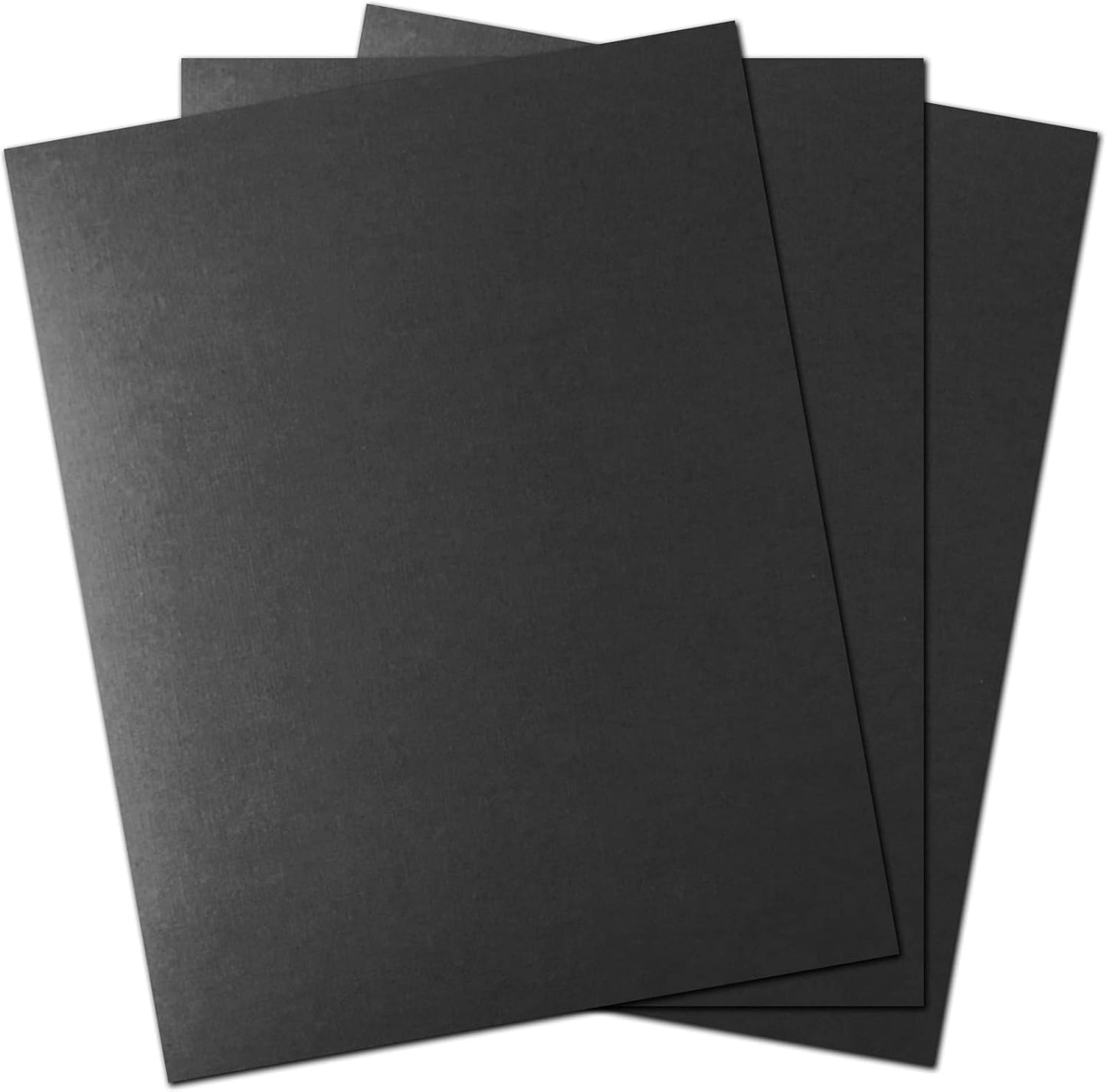 Binditek 50 Pack 13 Mil Slight Linen-Texture Paper Binding Presentation Covers, 90lb, 8-1/2 x 11", for Business Documents, School Projects, Un-Punched, Black