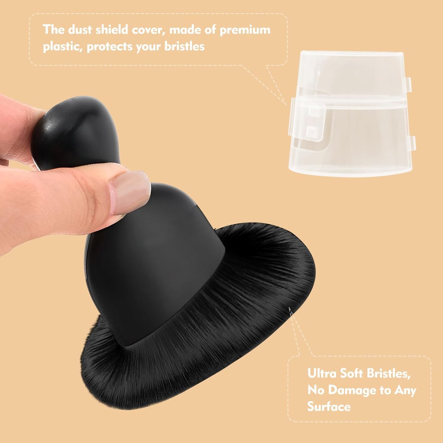 Car Interior Cleaning Brush Car Duster Interior with Ultra Soft Bristles Auto Detailing Brushes Dusting Car Accessories for Dashboard, AC Vents, Leather, Scratch-Free (1Pack_Black)