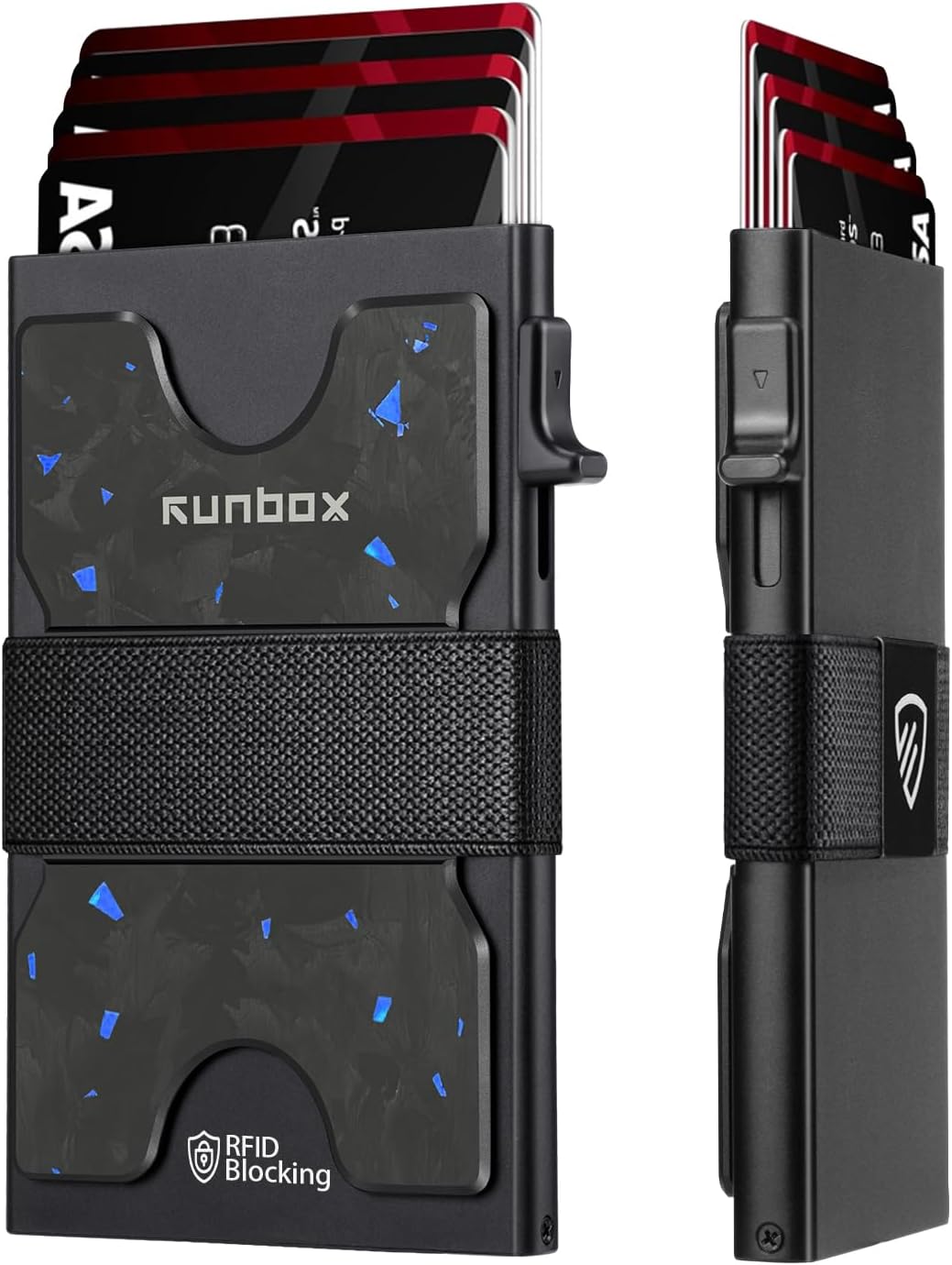 Mens Card Cases, Slim Card Holder Wallet for Men and Women, Minimalist RFID Blocking Wallet with Pop-Up Function, Thin Design, Metal Card Cases Holds 6+6 Cards, Gifts for Men, Men's Accessories