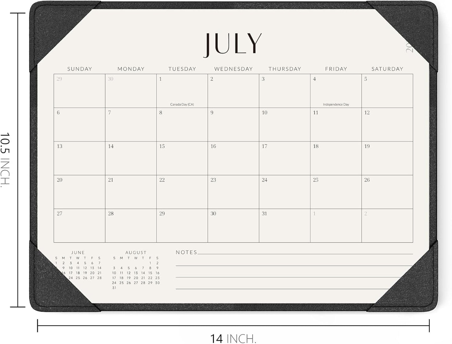 Jotsome Desk Calendar 2025-2026 with Desktop Mat, Academic Desk Pad Calendar From July 2025 to December 2026 14x10.5 inch, Desk Blotter Calendar for Home Office and School, Easy Planning, Black
