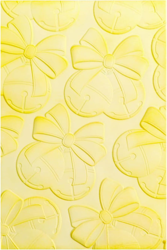 BAOFALI 3D Christmas Theme Plastic Embossing Folders Jingle Bells for DIY Scrapbooking Photo Album Card Paper Craft Decoration for Card Making,Embossing Template Paper Card Embossing Stencil