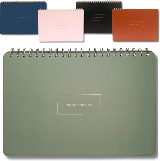 Undated Weekly Schedule | Business Planner | 8.25” x 11.75” ADHD Organizer | Premium Multi-Layout Schedule | Evergreen | Landscape Layout