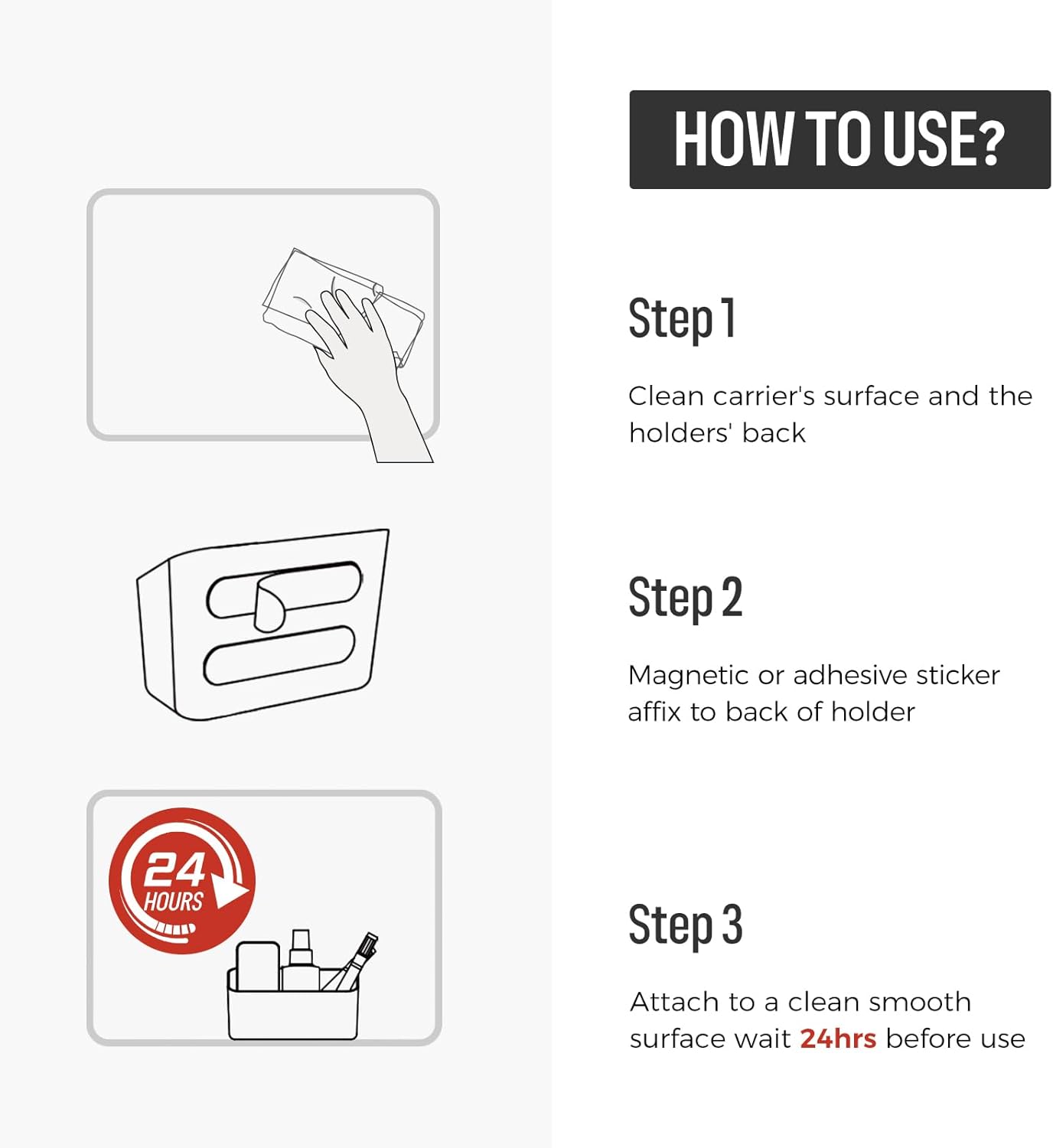 loukin Magnetic Marker & Remote Control Organizer, Dry Erase Marker Holder, Magnetic Storage for Whiteboard or Refrigerators (Gray)