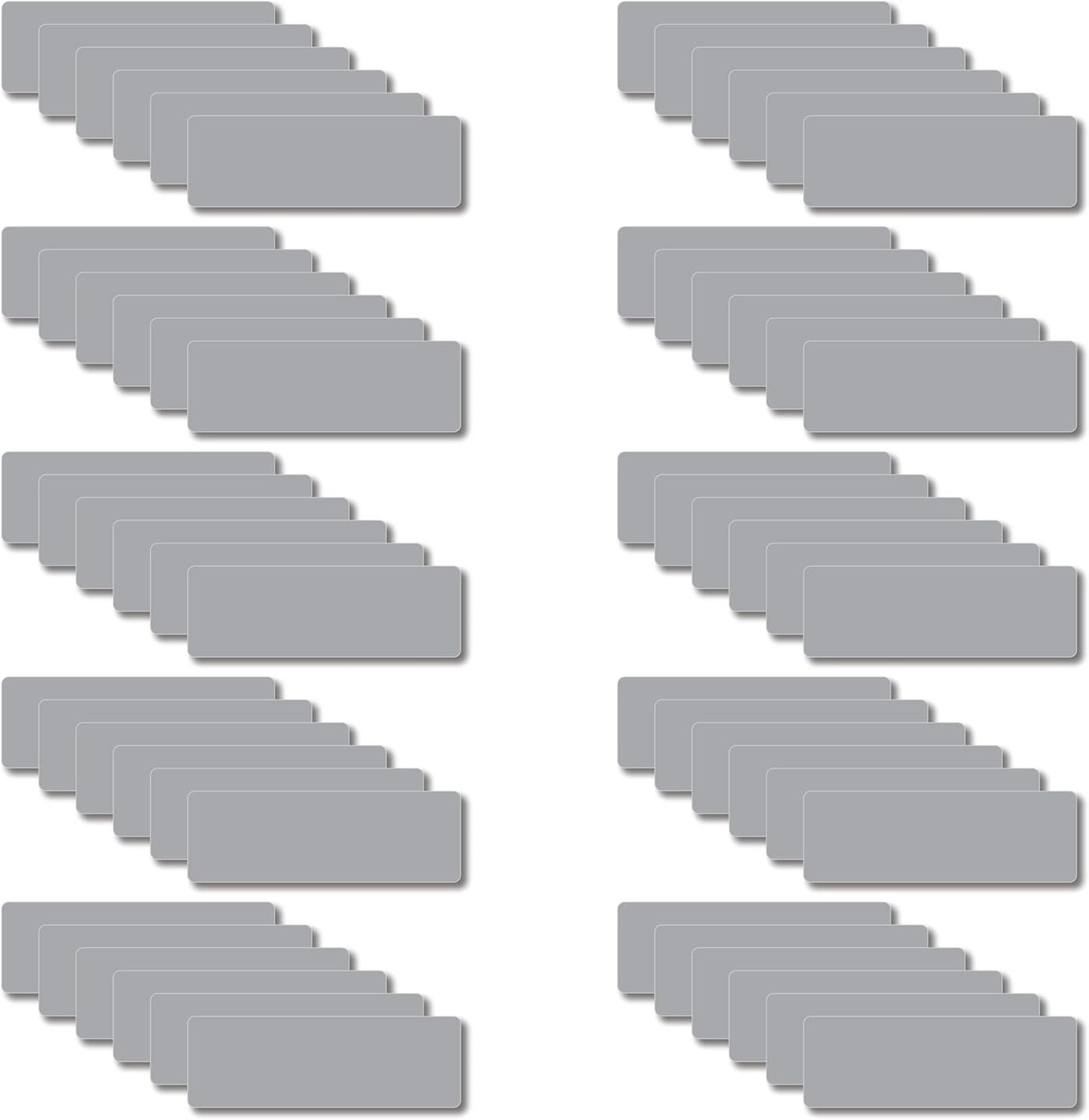 Magnetic Dry Erase Magnets Labels 3x1 inches, Reusable Name Tags, Organizing Schedules in Office/Classroom. Work on Fridge/White Board (Grey 60Pcs)