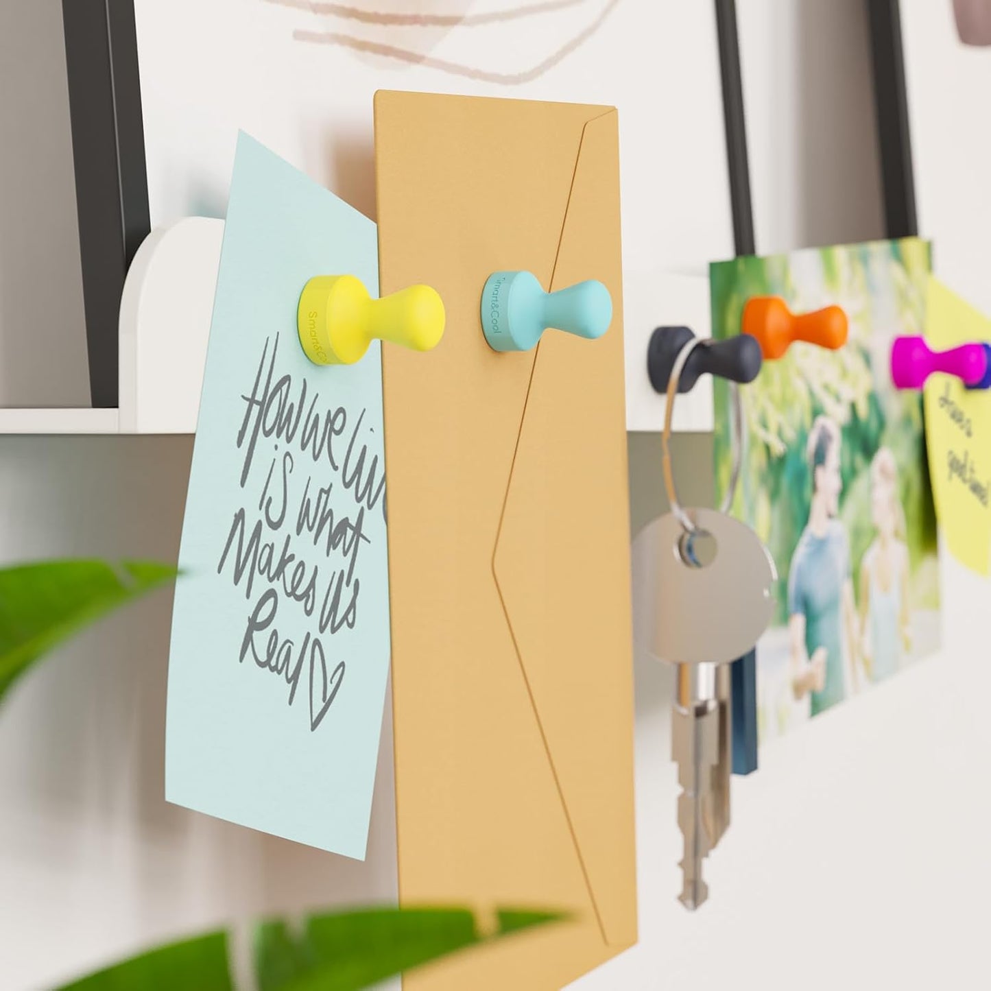 SMART&COOL Silicone Anti Scratch Push Pin Refrigerator Magnets, Thumbtack Magnets for Fridge, Dry Erase Board, Whiteboard, Office, Classroom, School (40 Pack, Multi)