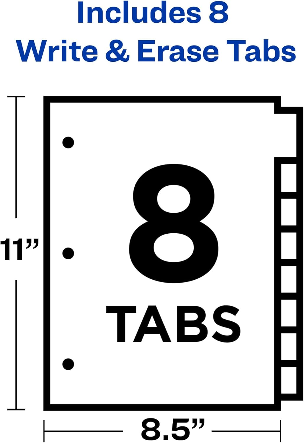 Avery 8-Tab Binder Dividers, Write & Erase White Big Tabs, 48 Sets (23078)