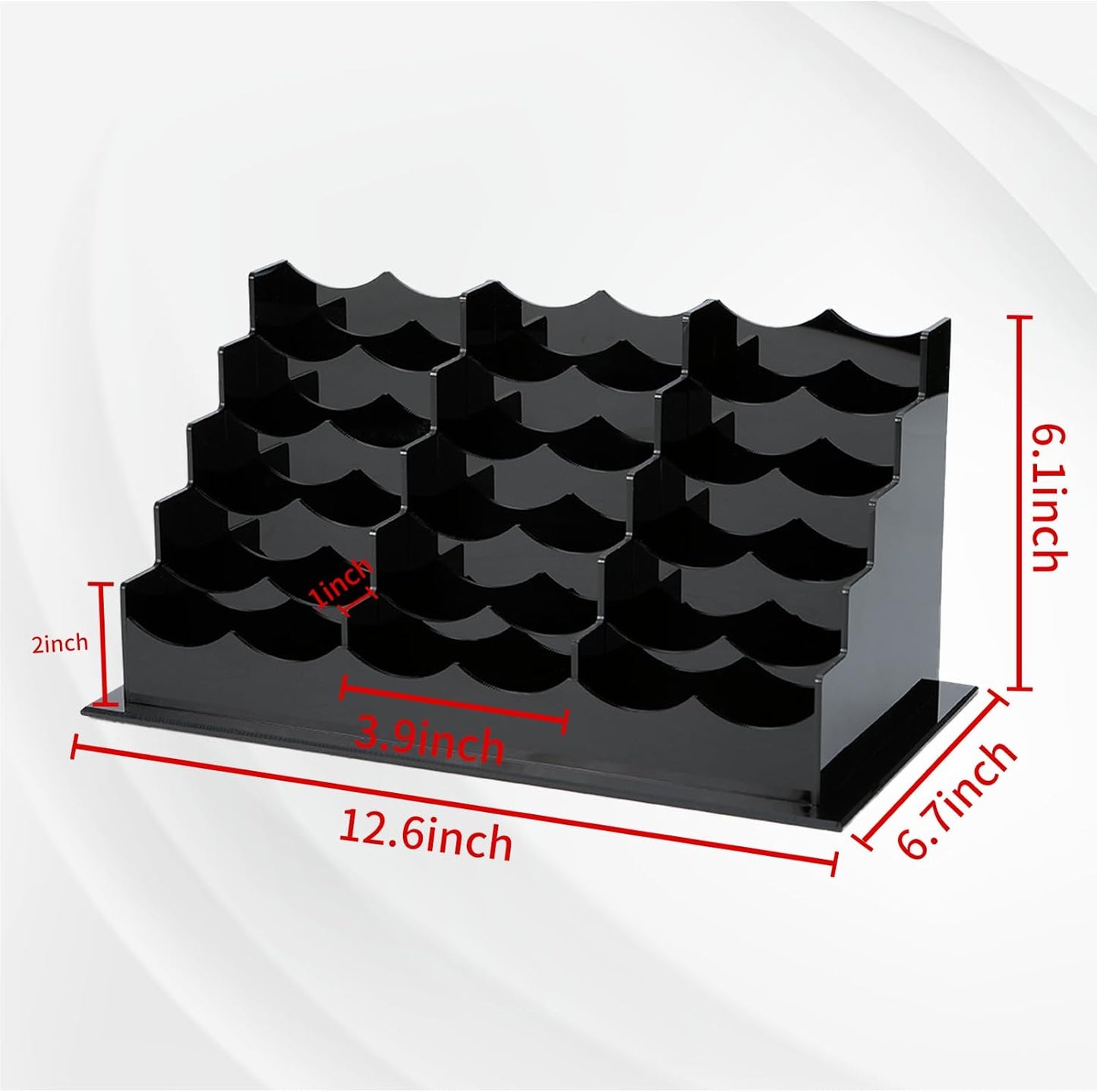 Business Acrylic Card Holder Display for Desk, 15 Slots 5 Tiers Multiple-Black Acrylic Business Card Stand Set, Holds Approximately 750 Cards