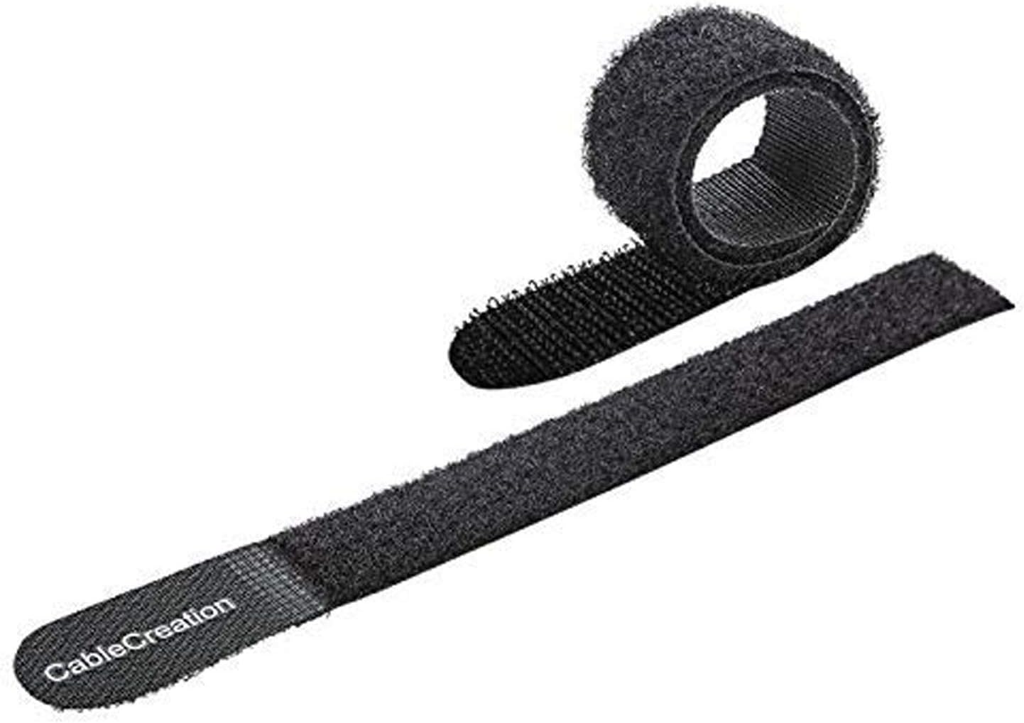 CableCreation Cable Ties 7 inch, 50PCS Reusable Fastening Organizer Cord/Tie Wrap, Nylon Adjustable Cable Management, 7 × 0.8 inch/Black