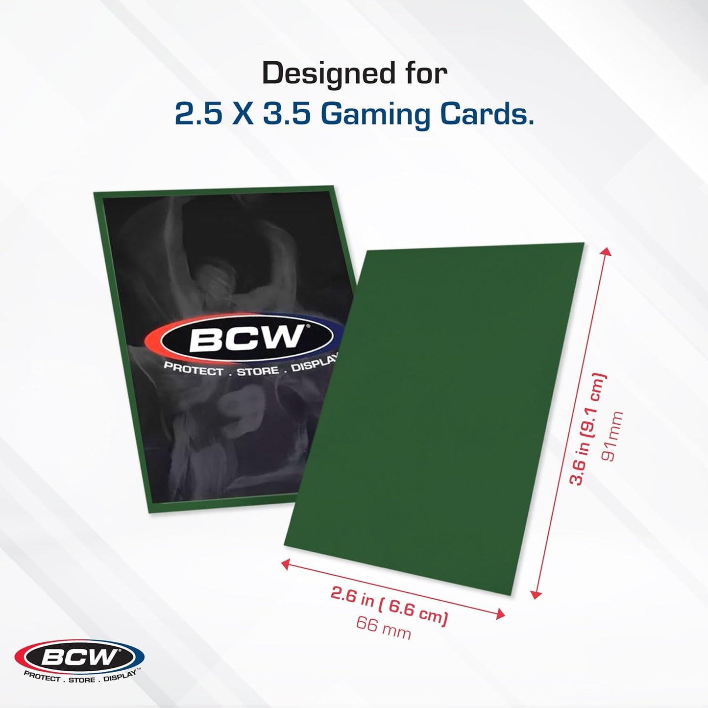 BCW Deck Guard - Double Matte Card Sleeves | 500 Count Box (10 Packs of 50 Sleeves) |Acid-Free, No PVC | Fits 2.5" x 3.5" Game Cards | Archival Safe Sleeves for Card Protection (Green)