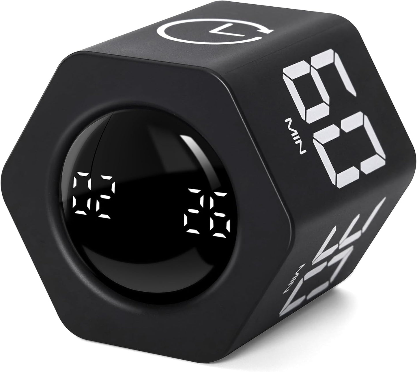 Productivity Timer 1, 5, 10, 30, 60 Minutes Preset, Desk Cube Timer with Gravity Sensor/Mute/Vibration for ADHD, Work, Study, Kitchen, Back to School (1, Black)