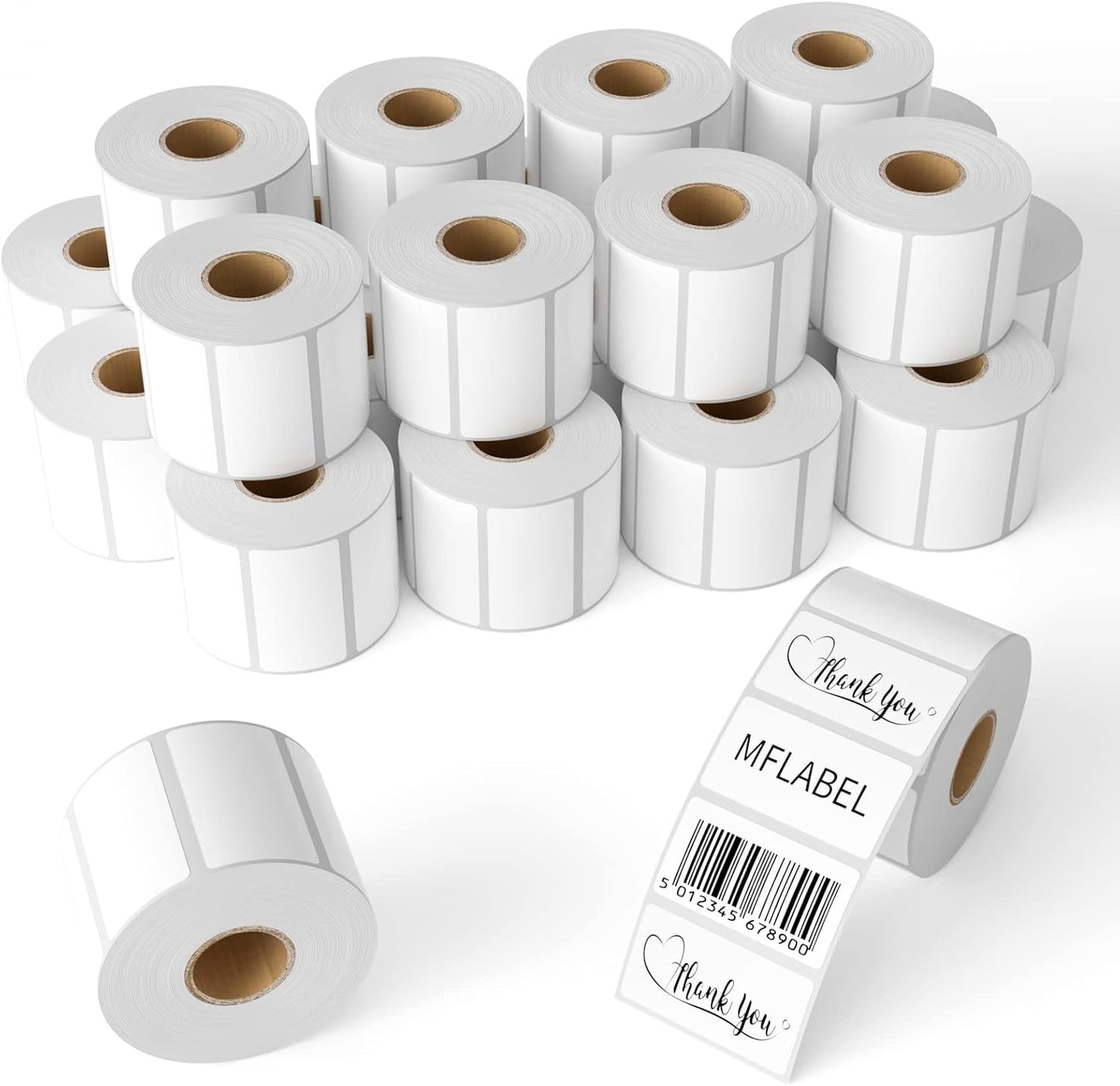 MFLABEL 24 Rolls of 1000 2-1/4 x 1-1/4 Inch Direct Thermal Perforated Shipping Labels,SKU Labels (24 Rolls)