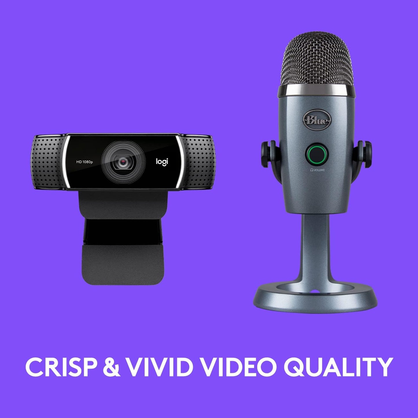 Logitech C922x Pro Webcam + Blue Yeti Nano - Perfect for Professional Video Calls, 1080p/30fps, 720p/60fps