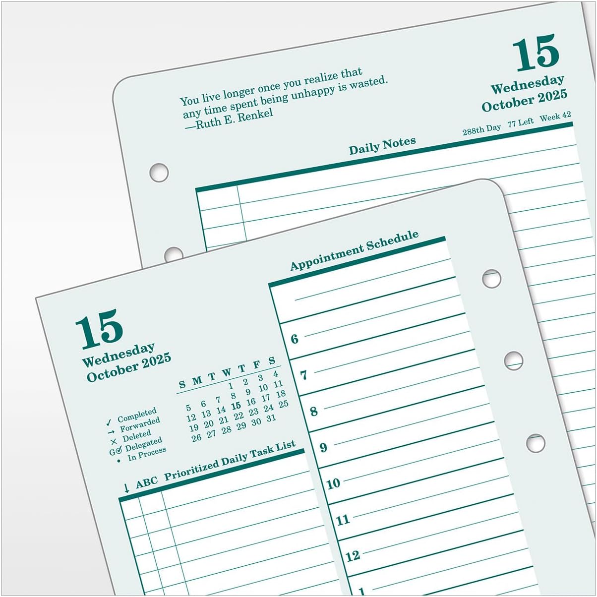 FranklinCovey - Original Two Page Per Day Ring-Bound Planner (Compact, Oct 2025 - Sep 2026)