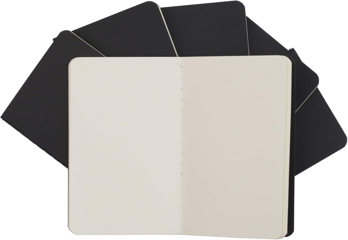 TWONE Pocket Notebook, 6 Pack Mini Notebooks 3.5" x 5.5" (90x140mm), Black Cardstock Cover Memo Notepad for Men, Women, Kids, Travel - 30 Sheets/60 Blank Pages
