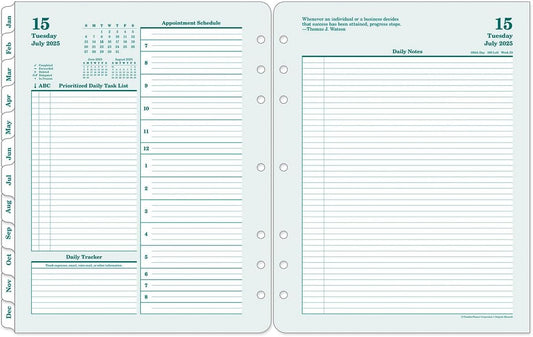 FranklinCovey - Original Two Page Per Day Ring-Bound Planner (Monarch, Jul 2025 - Jun 2026)