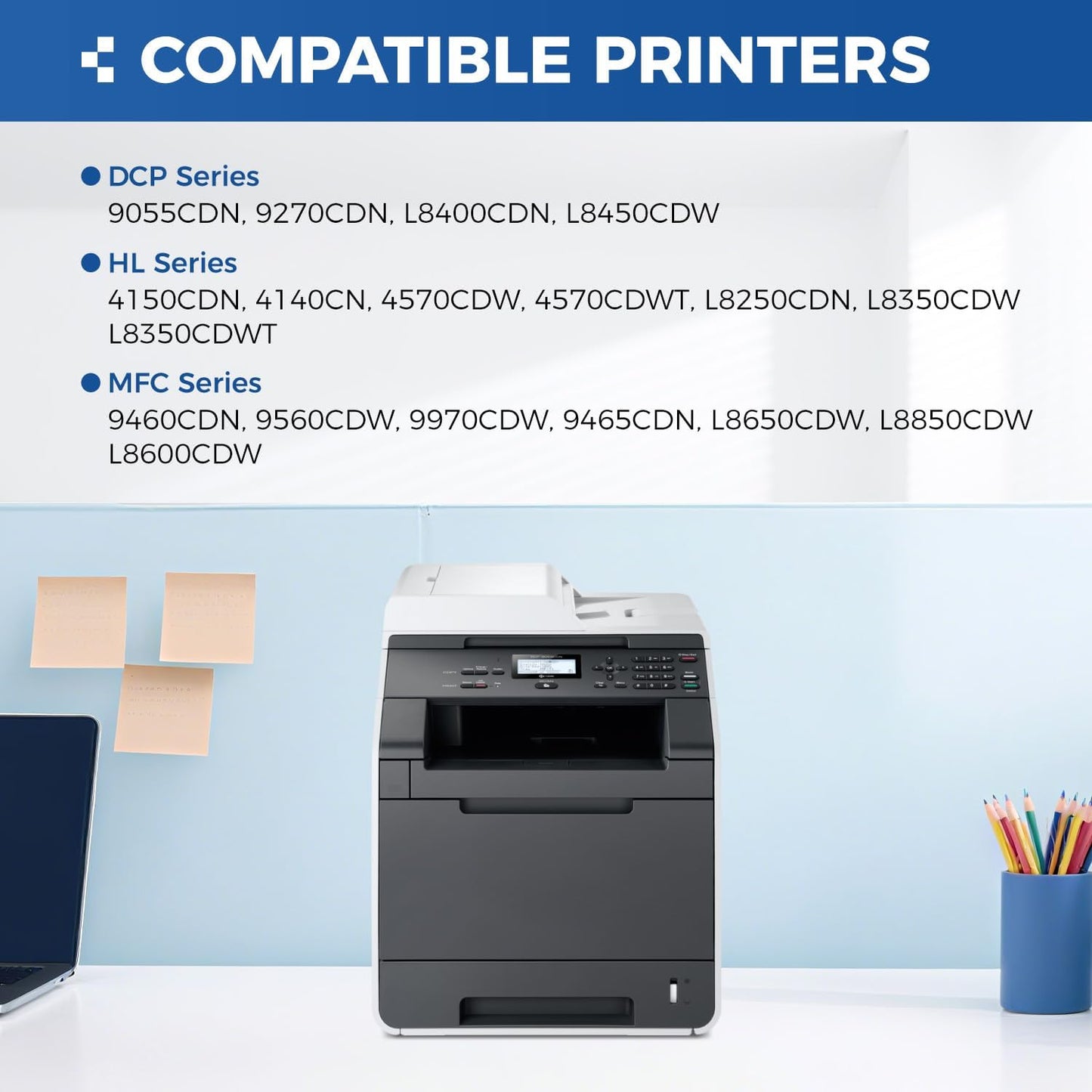 TN336 Toner Cartridge 4-Pack Replacement Compatible for Brother TN-336 TN331 TN315 MFC-L8850CDW HL-L8350CDW MFC-L8600CDW HL-4150CDN MFC-9970CDW DCP-L8400 L8450 HL-L8250 L8650 L8850 4570CDW Printer Set