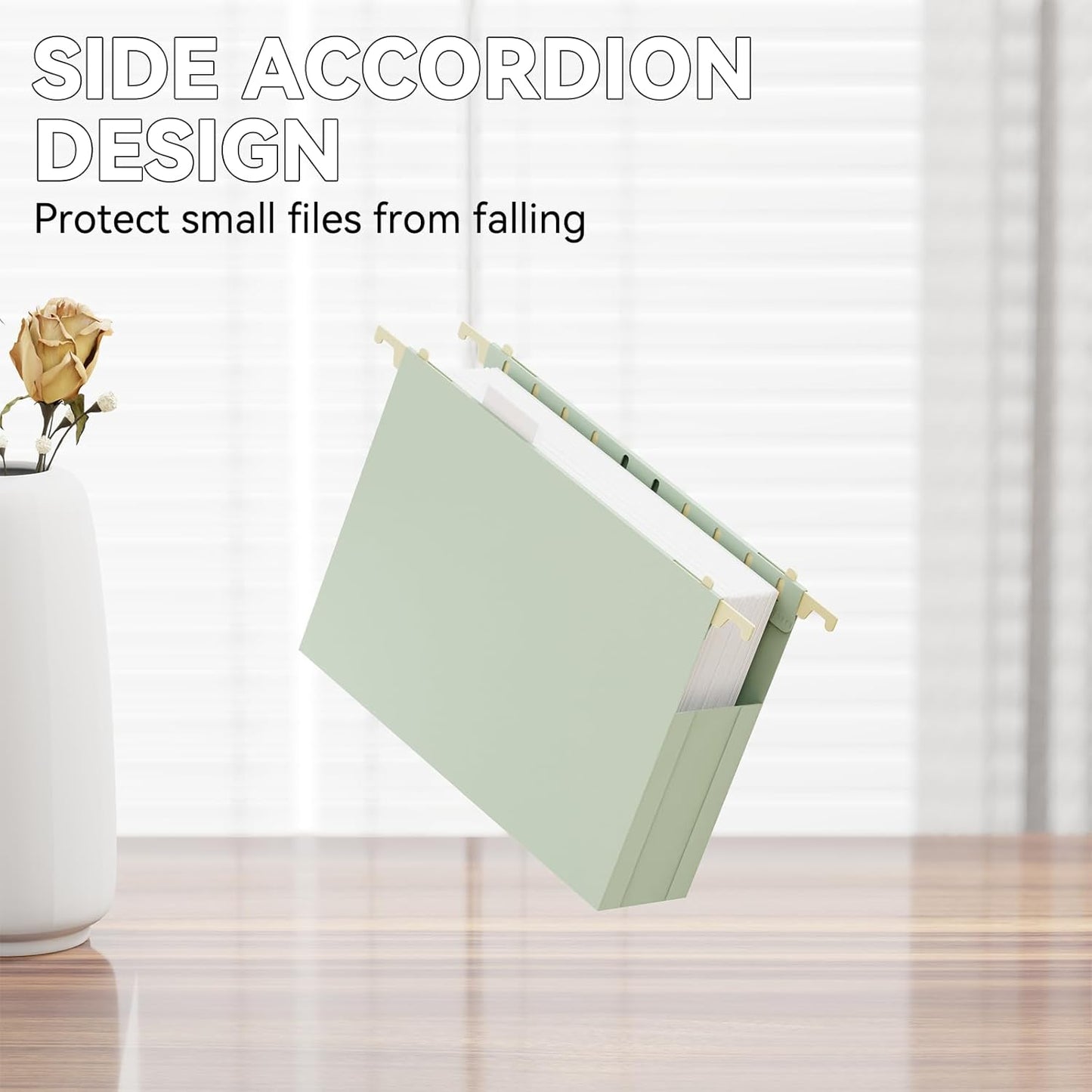 Plastic Expandable Hanging File Folder Letter Size,Heavy Duty 2“Expansion Extra Wide Hanging Folders with Tabs,Accordian Pocket,No Assembly,Filing Cabinet Folder for Office/Home,12 Pack,Morandi