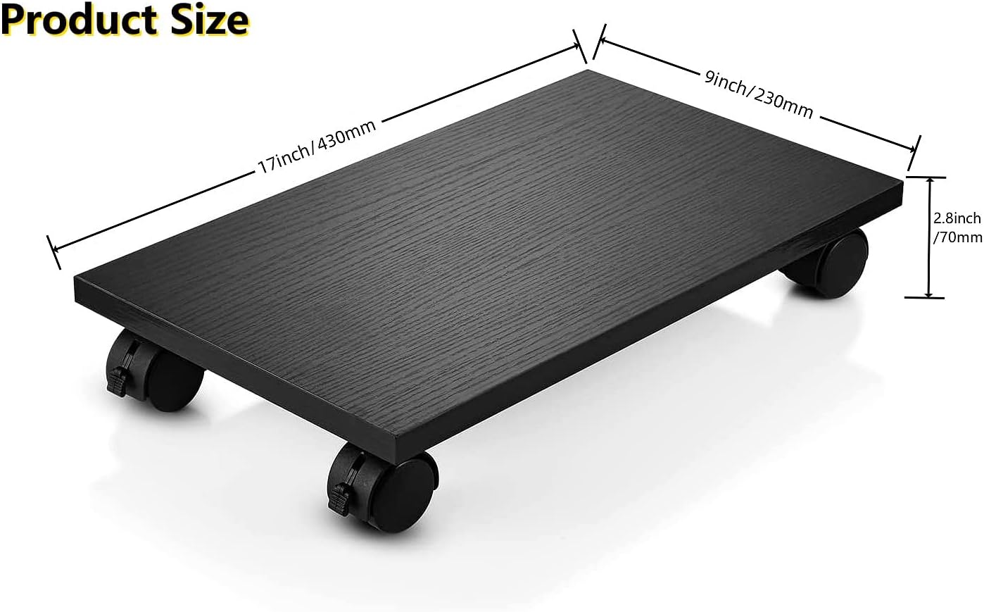 PC Stand for floor Computer Tower Stand With Wheels - CPU Holder for Under Desk