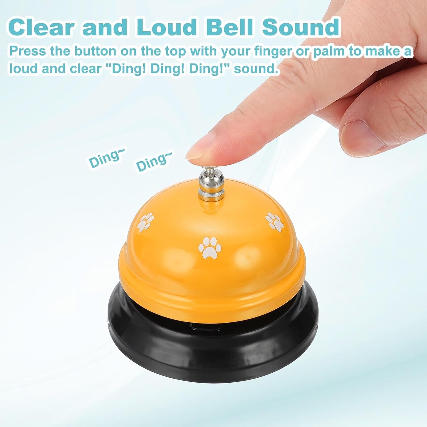 uxcell Desk Service Call Bell, 2.95 Inch Metal Dinner Service Bell Ring for Hotel Restaurant Reception Area and Wedding Party Events, Yellow