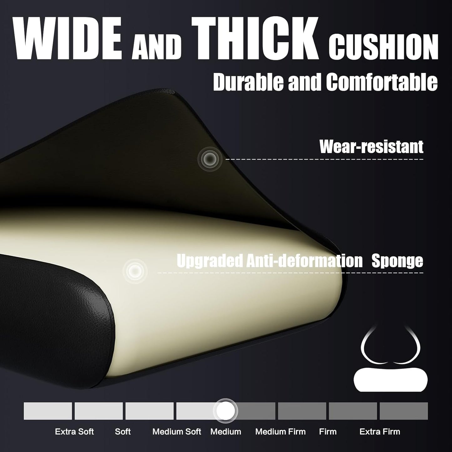 Gaming Chair, Ergonomic Office Computer Chair with Footrest and Lumbar Support Massager Racing Style High Back Video Gamer Chair, Wide＆Thick Cushion, 90°-135° Recline, Adjustable Height, Black