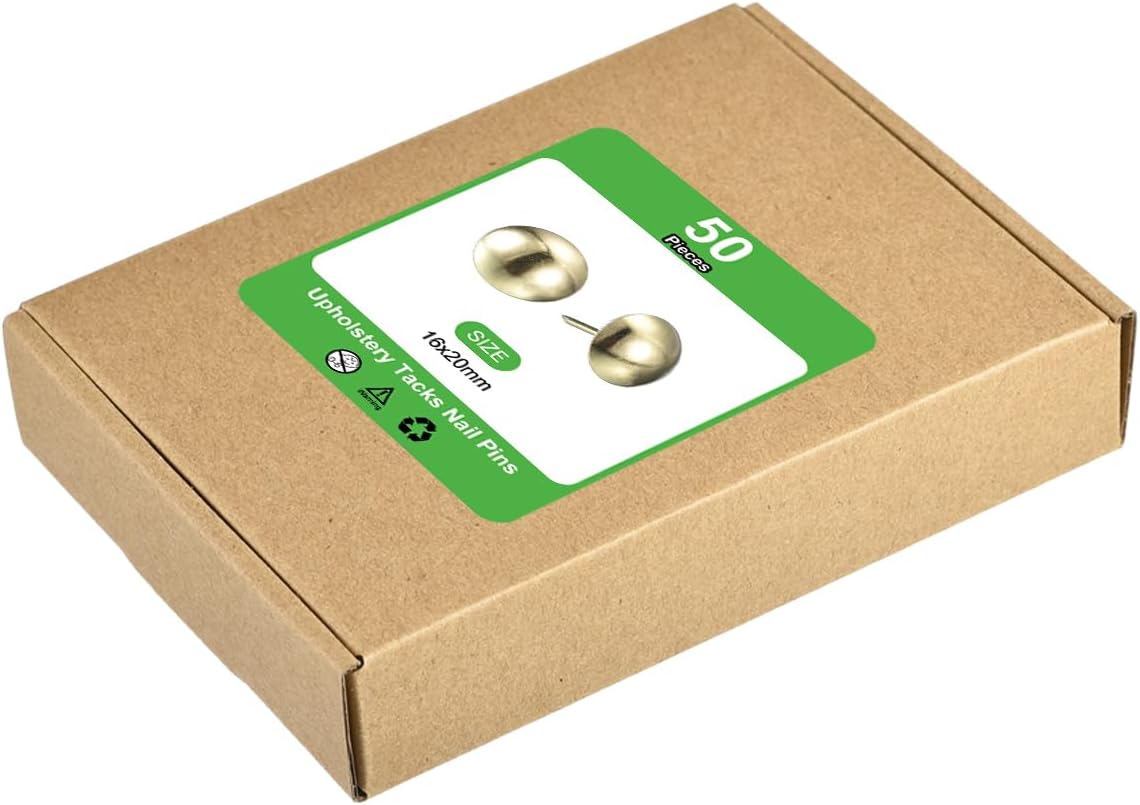 uxcell Upholstery Tack Nail Pins Furniture, 100Pcs 16x20mm Thumb Tack Pins Assortment Kit Carbon Steel for Home Sofa DIY Decorative Nail Heads Nails, Gold