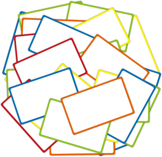 Dry Erase Magnetic Label 5x3 Inch Colored Border, 40 Pack, Reusable Magnetic Dry Erase Labels, Magnet Labels for Whiteboards