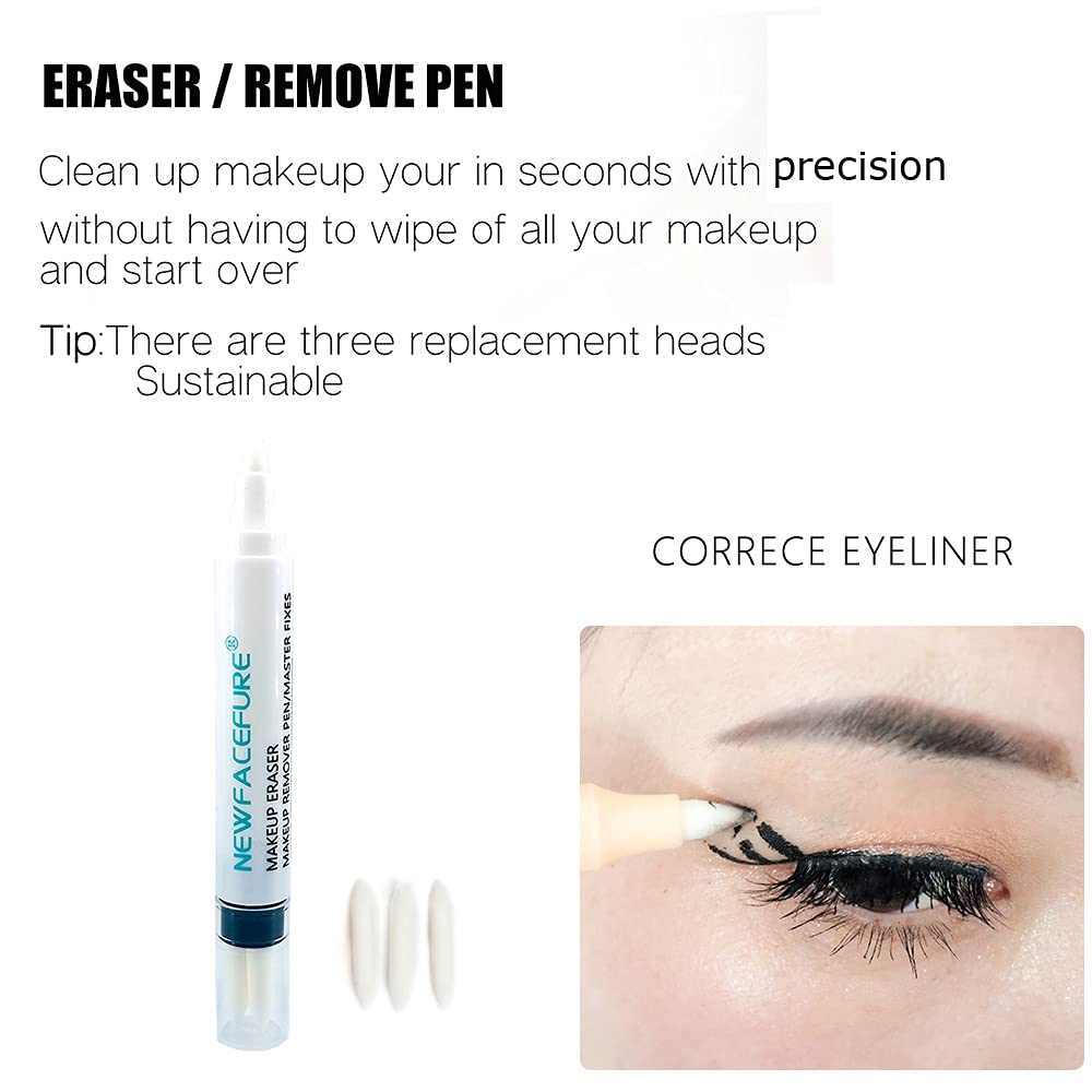 Makeup Remover Eraser Pen, Eye Make Up Corrector, Easy to Remove and Correction Magnetic Eyeliner Fixer, Extract for Sensitive Skin Original