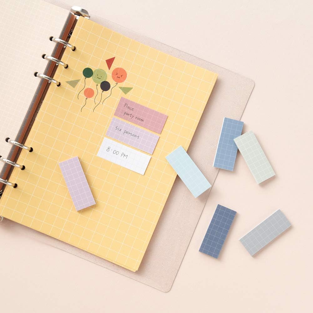 Monolike Color Palette Sticky Grid 500 D Set 4p - Self-Adhesive Memo Pad 30 Sheets