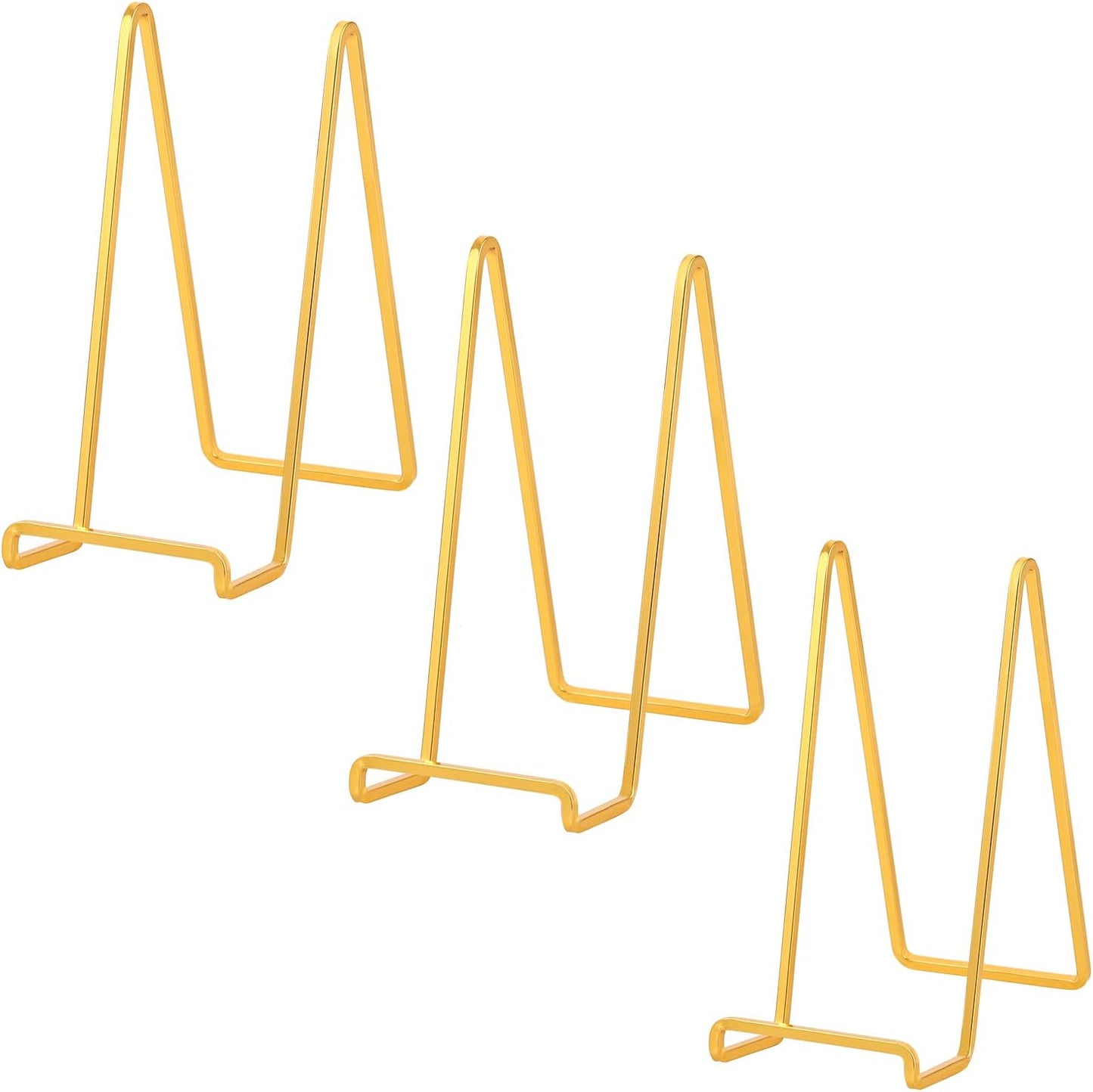 Plate Holder Easel Display Stand - 8 inch Metal Plate Stands for Display - Tabletop Picture Stand - Gold Iron Easels for Display Pictures | Photo Frames | Book | Decorative Plates | Plaque - 3 Pack