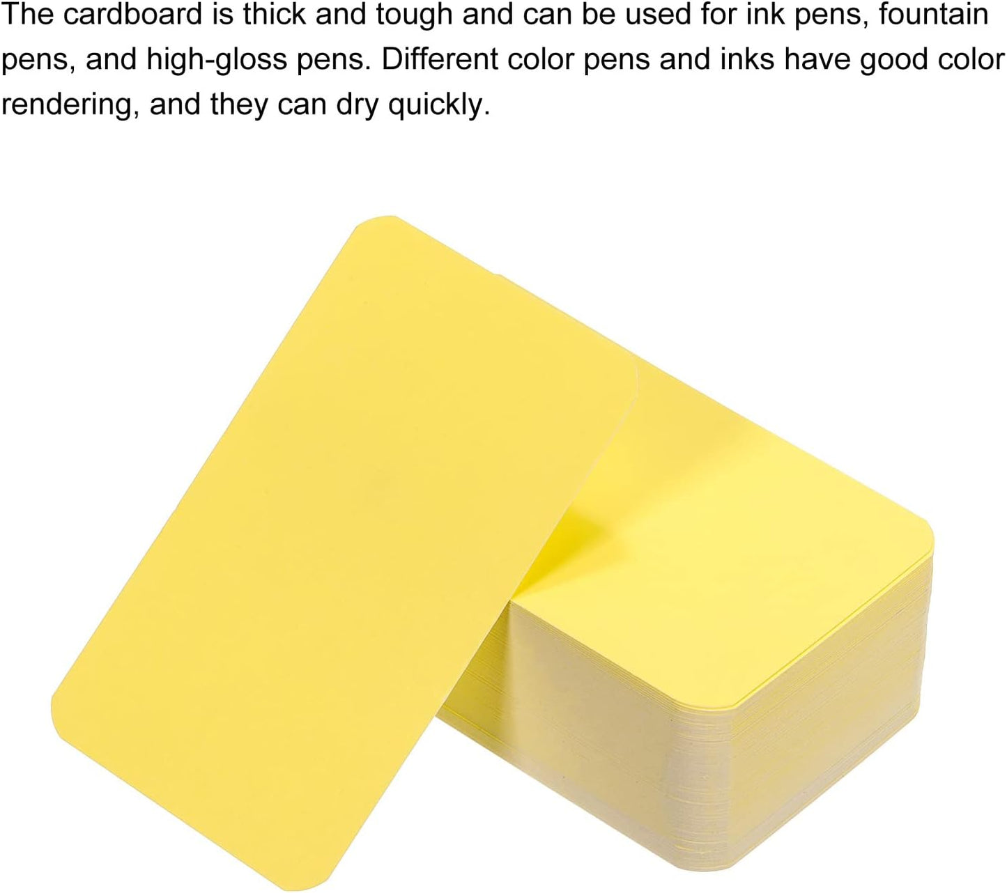 PATIKIL 3.5" x 2" Blank Paper Business Cards, 100 Pack Small Index Flash Cards Words Message Note Card Mini Paper Tags for DIY Gift Craft Scrapbooking, Yellow