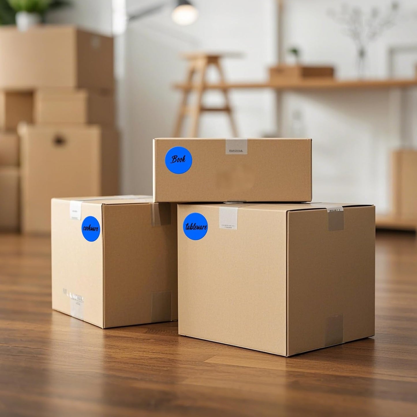 300 PCS Round Stickers 4 Inch Blue Vinyl Circle Floor Dots Sticker Removable Self-Adhesive Colored Large Label Roll for Marking Inventory Organizing Classroom Line Up Spots