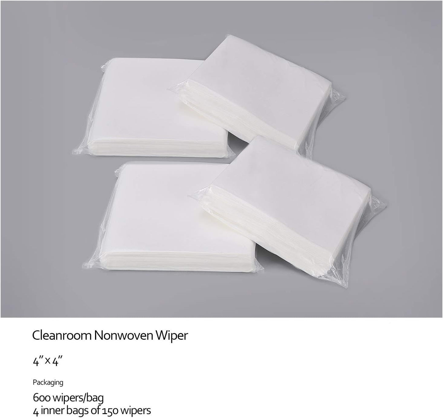 AAwipes Cleanroom Wipers 4x 4 (1200 Pcs, Cellulose/Polyester Blend, Grade A, 68GSM) Lint Free Wipes 4" x 4" for Lab, Electronics, Pharmaceutical, Printing and Semiconductor Industries