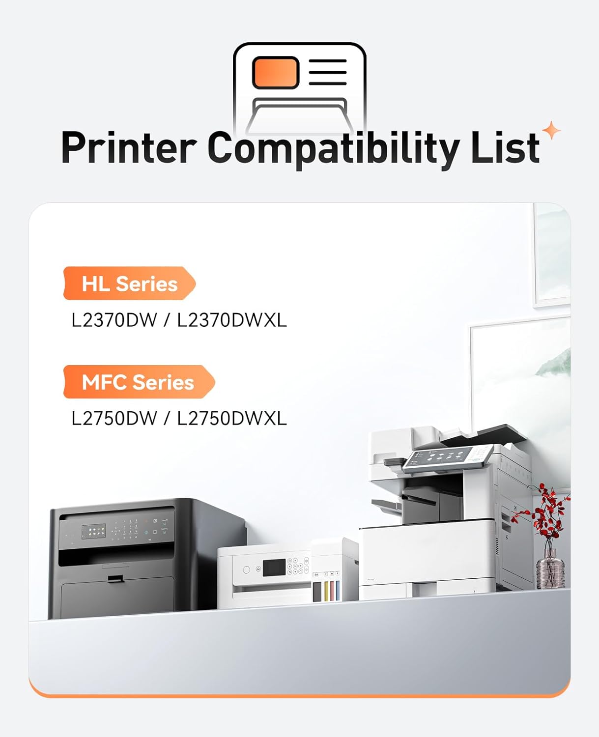 TN770 Toner Cartridge (Black 2-Pack High Yield) with chip Replacement for Brother TN-770 TN770 Toner Compatible with Brother HL-L2370DW HL-L2370DWXL MFC-L2750DW MFC-L2750DWXL Printer Ink All-in-One