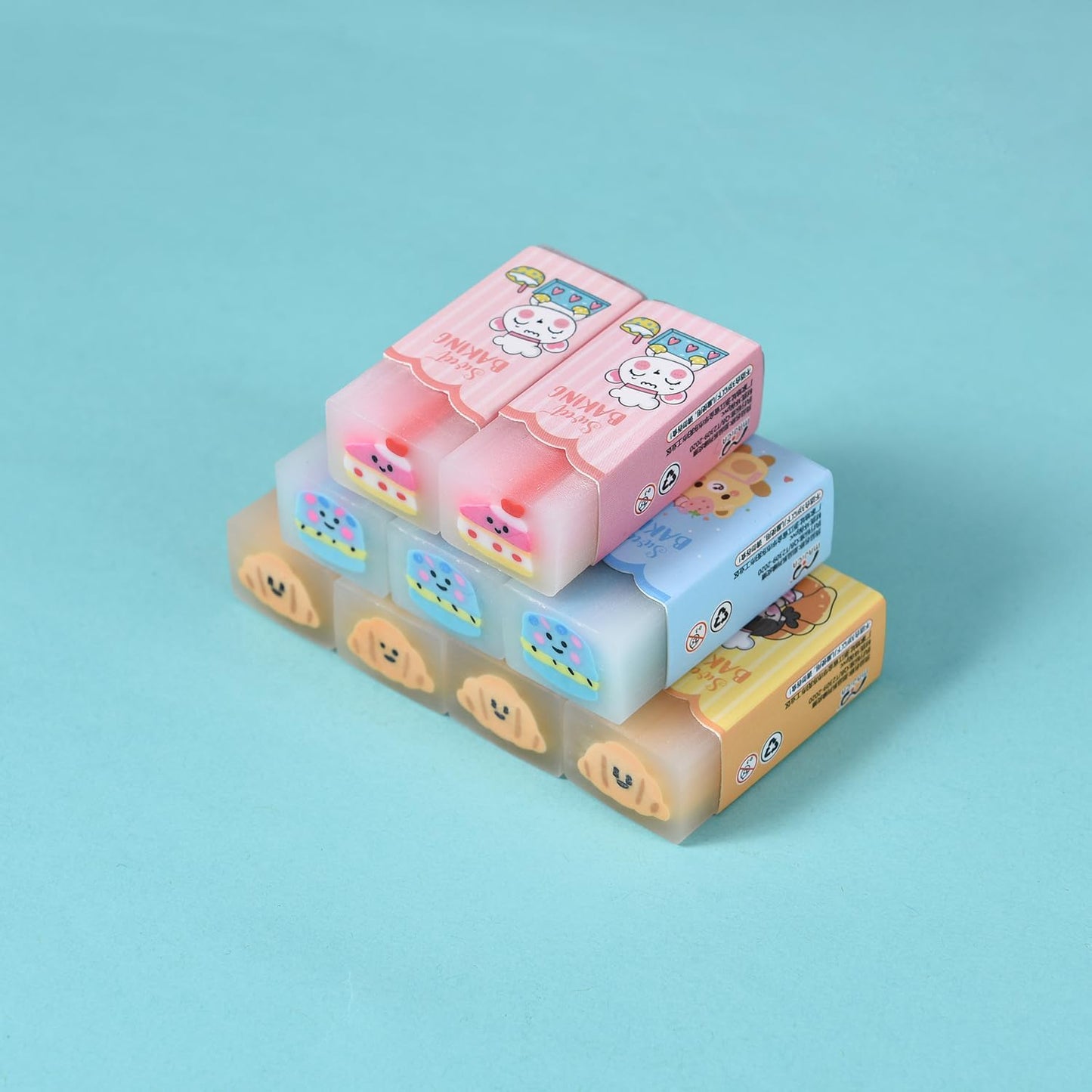 18 Pack Dessert Erasers for Kids, Kawaii for Students, Jelly for School Supplies Prize Gifts Party Favors