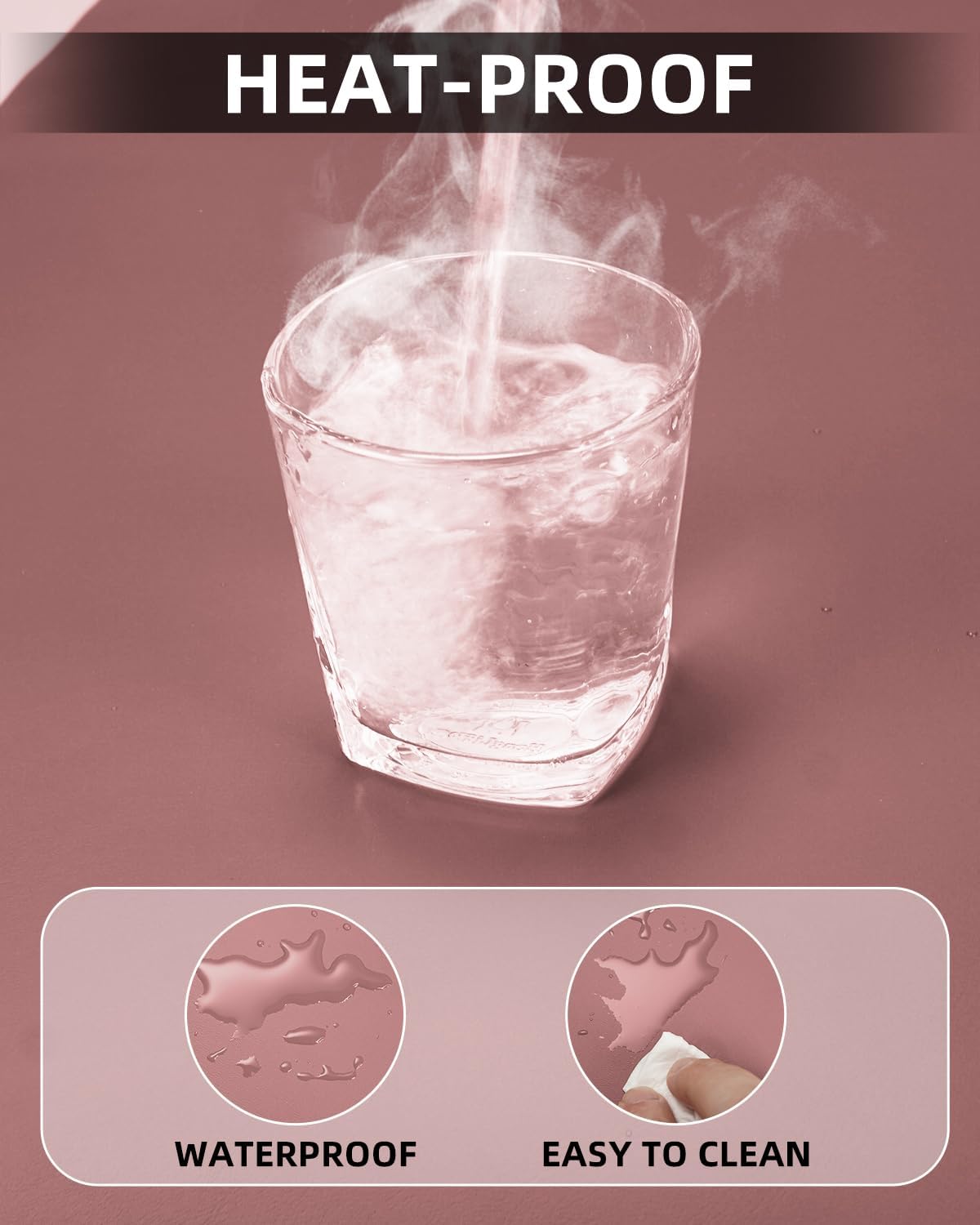 Leather Desk Pad Protector, Large Desk Mat, Mouse Pad, Non-Slip PU Leather Desk Blotter,Desk Cover mat,Desk mat for Keyboard and Mouse,Mat for Office&Home (Rose Purple, 48" x 17")