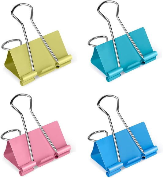 Ufmarine Large Binder Clips 1.6 inch Length, Colorful, for Office (24 Pcs)